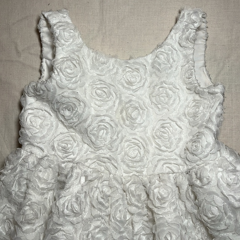 Jane and Jack White Rosette Flower Girl Dress 2t